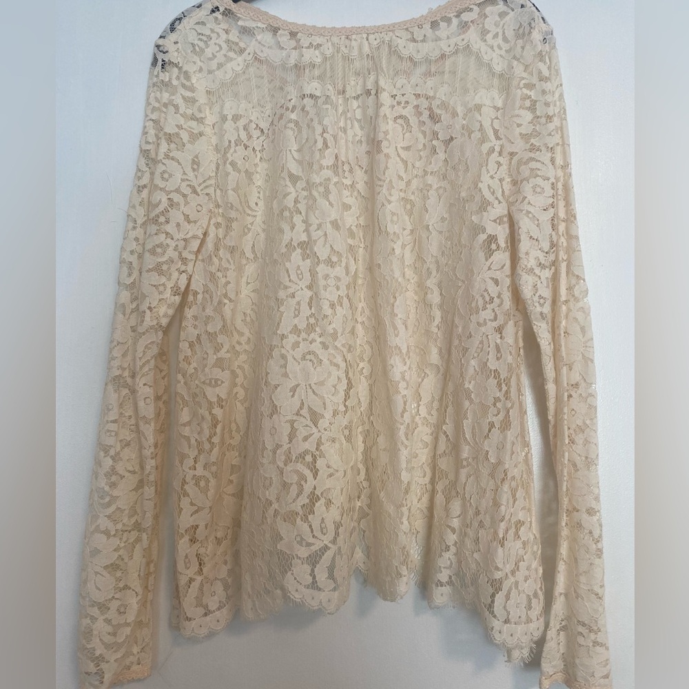 Free People Lace Long-Sleeve Top - Size Large - Picture 5 of 7